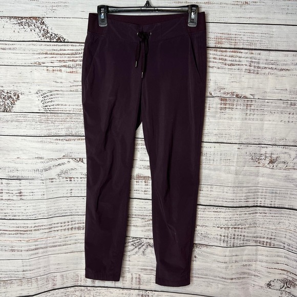 Athleta Midtown Ankle Pant Purple Flip Cuff Hem Travel Athleisure Women's 0 - Picture 4 of 4